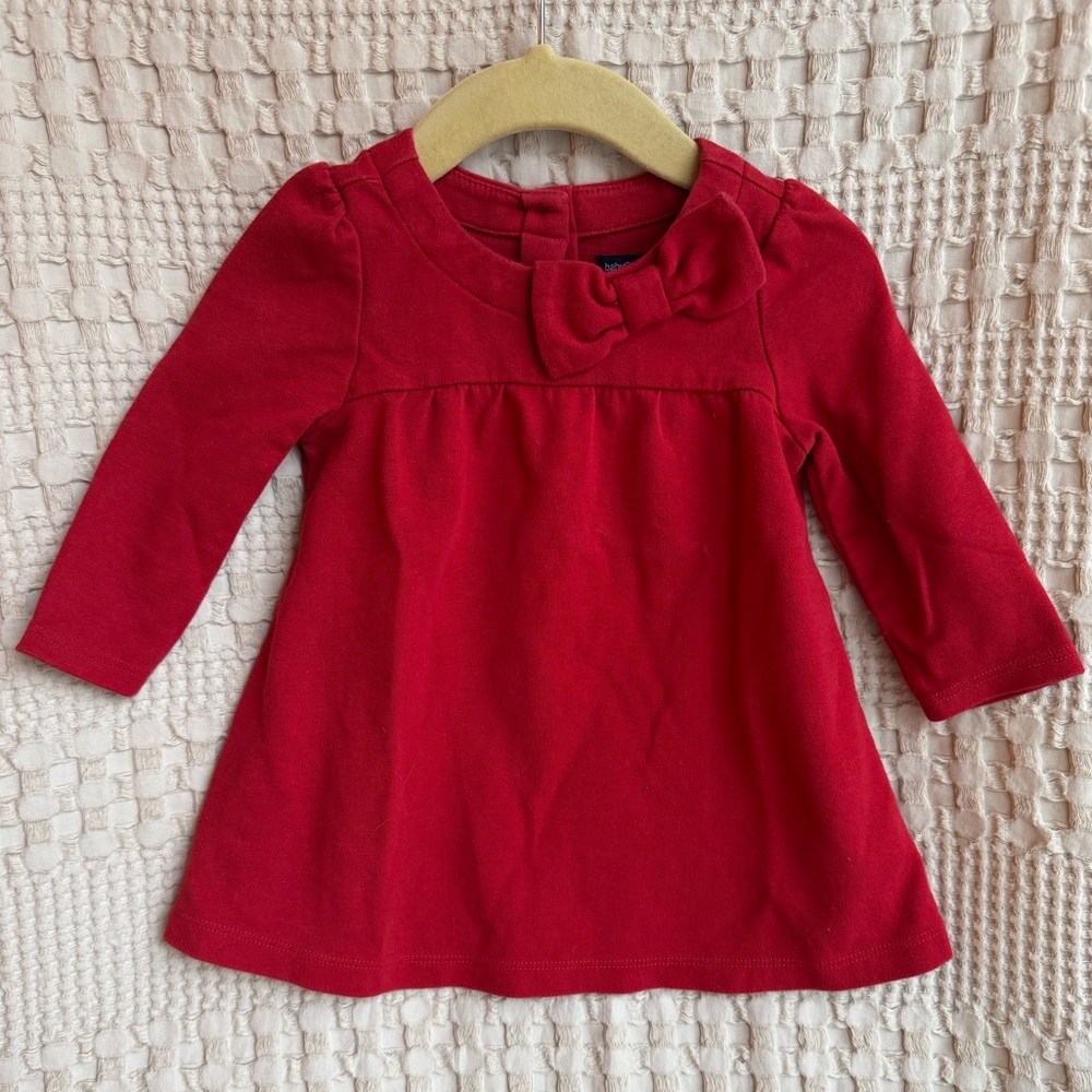 GAP Baby Red Bow Ponte Dress with Bloomers 6-12mo
